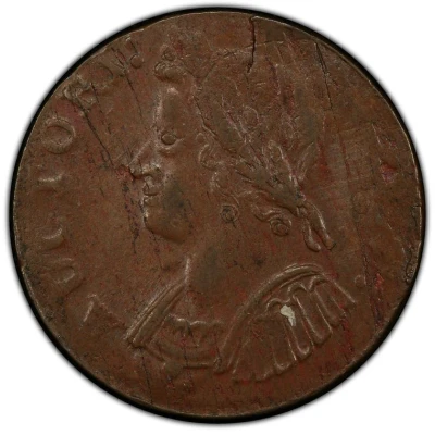 ½ Penny - Copper "Mailed Bust Facing Left" front