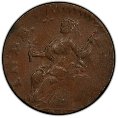 ½ Penny - Copper "Mailed Bust Facing Left" back