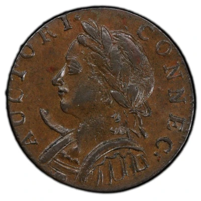 ½ Penny - Copper "Mailed Bust Left, Horned" front