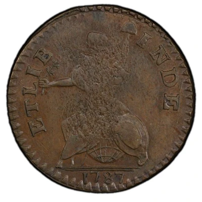 ½ Penny - Copper "Small Head Right, ET LIB" back