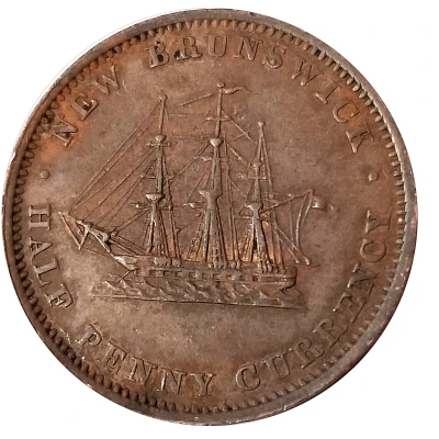 ½ Penny Currency - Victoria back