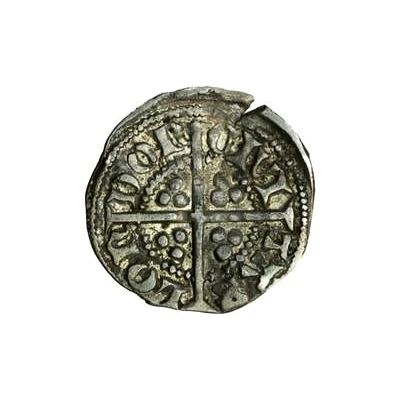 ½ Penny - Edward III 4th coinage; Transitional treaty period ND back