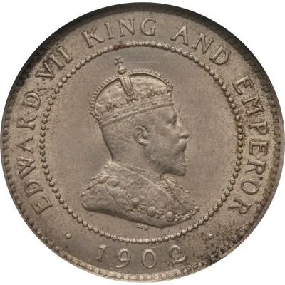 ½ Penny - Edward VII Arms with horizontal shading front