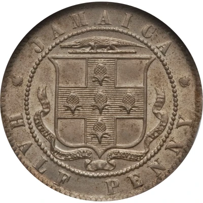 ½ Penny - Edward VII Arms with horizontal shading back