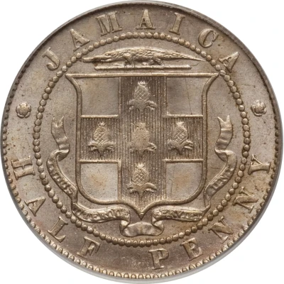 ½ Penny - Edward VII Arms with vertical shading back