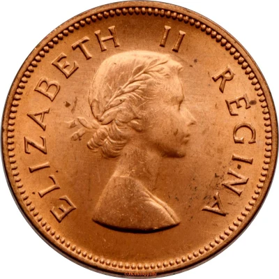 ½ Penny - Elizabeth II 1st portrait front