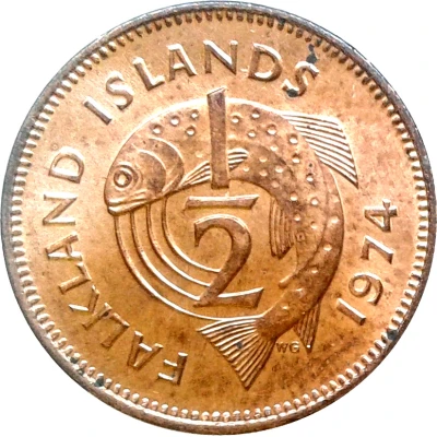 ½ Penny - Elizabeth II 2nd portrait back