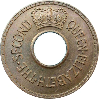 ½ Penny - Elizabeth II front