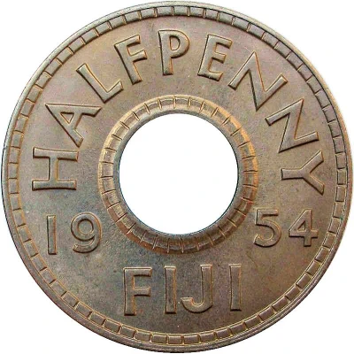 ½ Penny - Elizabeth II back