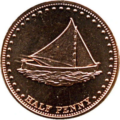 ½ Penny - Elizabeth II back