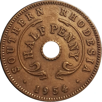 ½ Penny - Elizabeth II back