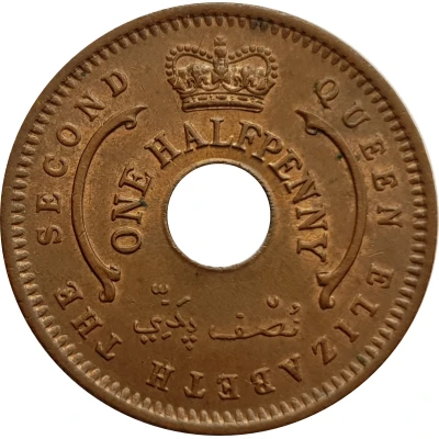 ½ Penny - Elizabeth II front