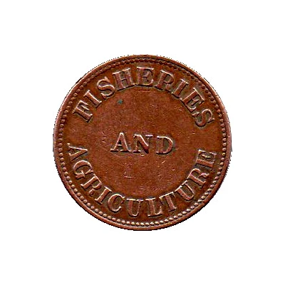 ½ Penny Fisheries and Agriculture ND back