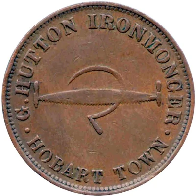 ½ Penny - G. Hutton (Hobart Town; Tasmania) ND front