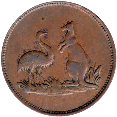 ½ Penny - G. Hutton (Hobart Town; Tasmania) ND back