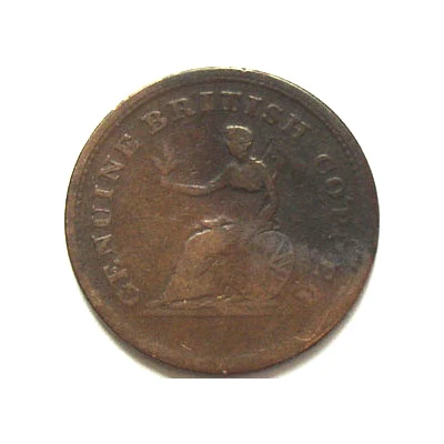 ½ Penny Genuine British Copper back