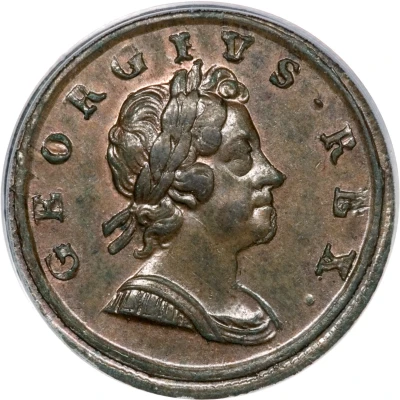 ½ Penny - George I 'Dump' issue front