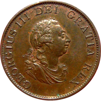 ½ Penny - George III 3rd issue front