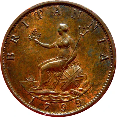 ½ Penny - George III 3rd issue back