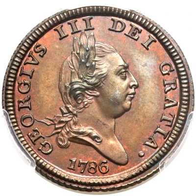 ½ Penny - George III front