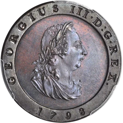 ½ Penny - George III front