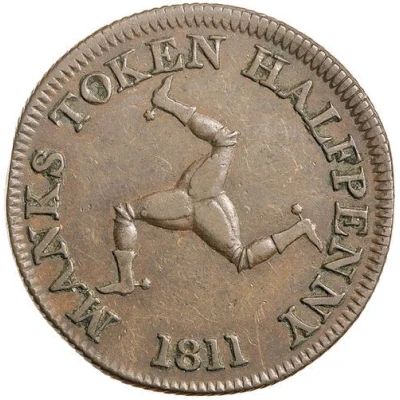 ½ Penny - George III back