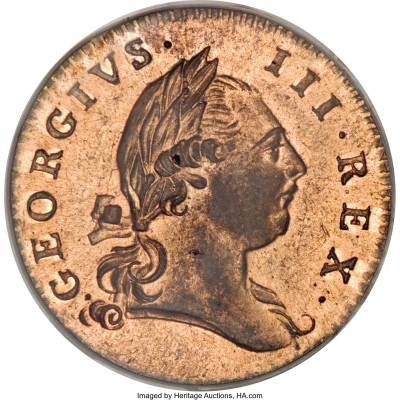 ½ Penny - George III front