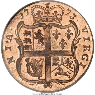 ½ Penny - George III back