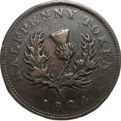 ½ Penny - George IV back