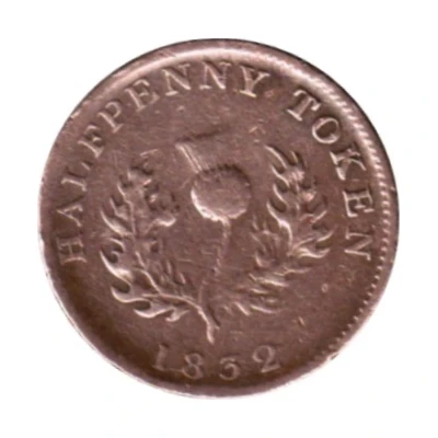 ½ Penny - George IV back