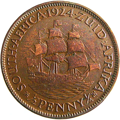 ½ Penny - George V ½ Penny ½ back