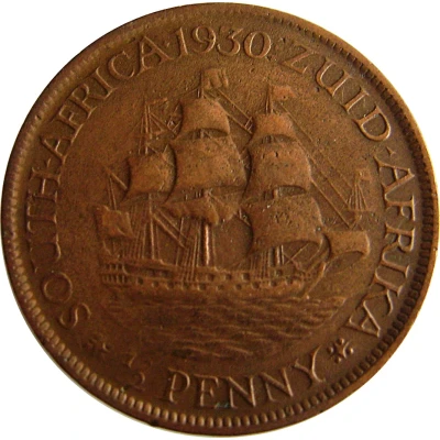 ½ Penny - George V ½ Penny back