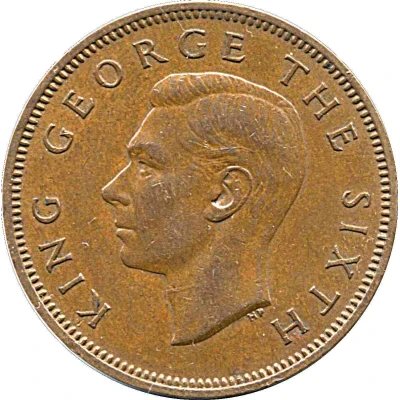 ½ Penny - George VI 2nd type front