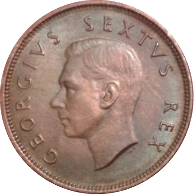 ½ Penny - George VI Sextus Rex front