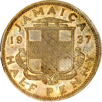 ½ Penny - George VI With "King and Emperor"; Small Head back