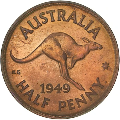 ½ Penny - George VI without "IND:IMP" back