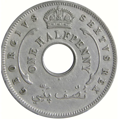 ½ Penny - George VI front