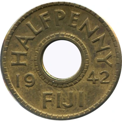 ½ Penny - George VI back