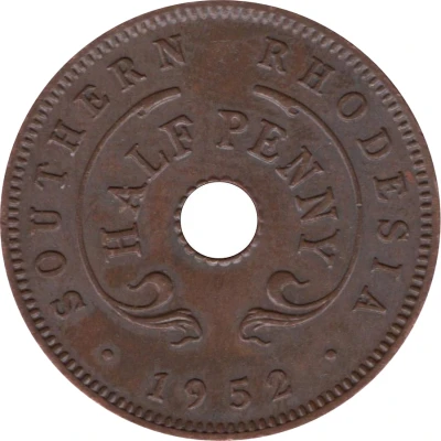 ½ Penny - George VI back