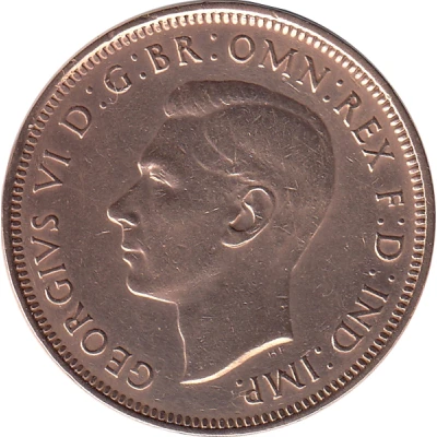 ½ Penny - George VI front