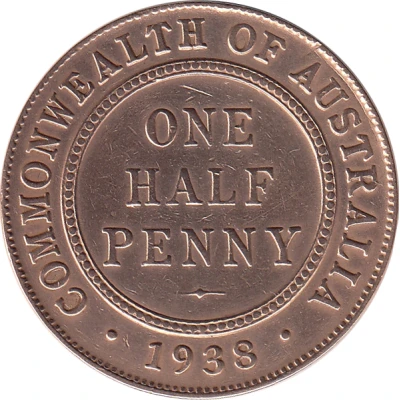 ½ Penny - George VI back