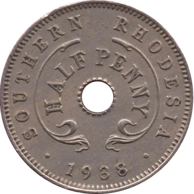 ½ Penny - George VI back