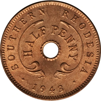 ½ Penny - George VI back