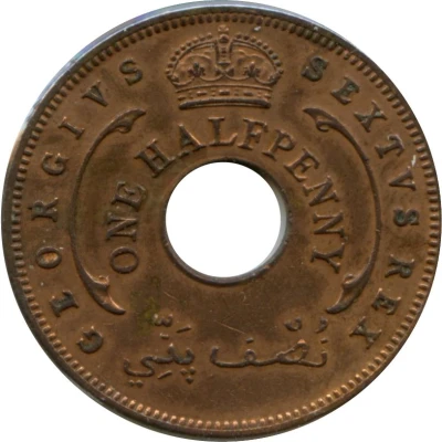 ½ Penny - George VI front