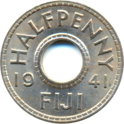 ½ Penny - George VI back