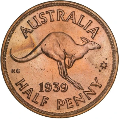 ½ Penny - George VI back