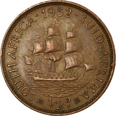 ½ Penny - George VI back