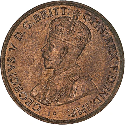 ½ Penny - George V front