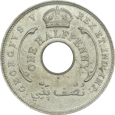 ½ Penny - George V front