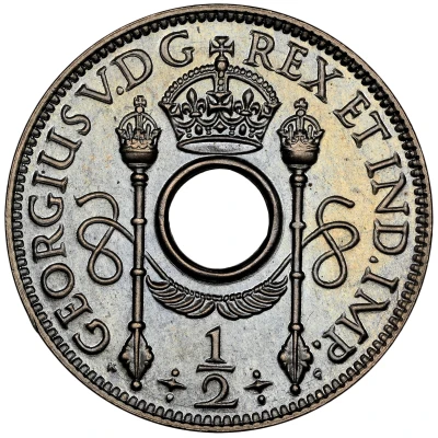 ½ Penny - George V front